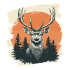 Deer with antlers