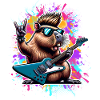 Capybara Rock and Roll Guitarist