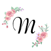 Pink floral letter m