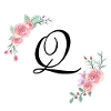 Pink floral letter q