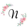 Rosa Blumenbuchstabe n