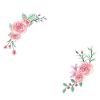 Lettre q florale rose