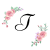 Rosa Blumenbuchstabe t