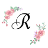 Pink floral letter r