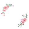 Rosa Blumenbuchstabe w