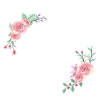 Rosa geblümter U-Buchstabe