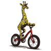 Giraffe on bike