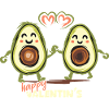 Fun avocado design – Happy Valentin's