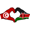 Tunisia Kenya Flag Hands Heart