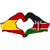 Espagne Kenya Drapeau Mains Coeur