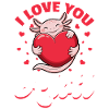 Cute Axolotl Valentins Day