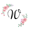 Rosa Blumenbuchstabe w