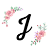 Rosa Blumenbuchstabe j