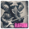 Elefant mit Anzug und Gitarre