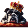 Fauler Hund mit Krone
