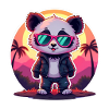 Retro Neon Panda