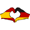 Spain Germany Flag Hands Heart