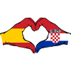 Spain Croatia Flag Hands Heart