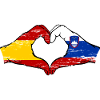 Spain Slovenia Flag Hands Heart