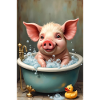 Cochon dans son bain