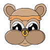 Cute bear with piercing