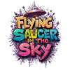 Eine fliegende Untertasse am Himmel