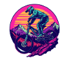 Mountain biking vaporwave