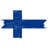 Brushed Finnish Flag Cross