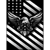 White and black US flag