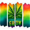 Grow Hanfblatt Brushdesign im Reggae-Stil