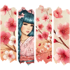 Kirschblüten Kimono Panel Portrait