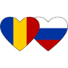 Roumanie Russie Drapeau Coeur