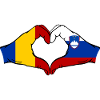Romania Slovenia Bandiera Mani Forma Cuore