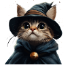 Funny kitten as a magician