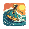 Strandferie Hav Sommer Sol Surfing Skjelett Moro