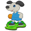 Dog Basketball Player Basketball