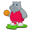 Hippopotame Basketteur Basketteur