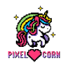 Pixel Unicorno Unicorno Unicorno Arcobaleno