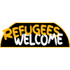 Refugees welcome retro logo