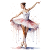 Ballerine Gracieuse - Aquarelle