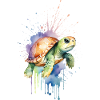 Gelassene Schildkröte - Aquarell