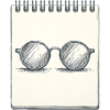 Zeichnung einer Brille