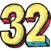 32 Number symbol