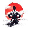 Judoka Woman Sun Retro
