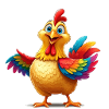 Vibrant Rainbow Chicken Illustration