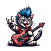 Cat Rock and Roll Guitarist