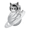 Space Cat with Planet