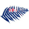 Neuseeland-Farn mit Flagge