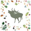 Hirsch mit Herbstlaub