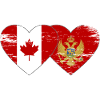 Canada Montenegro Flag Heart used